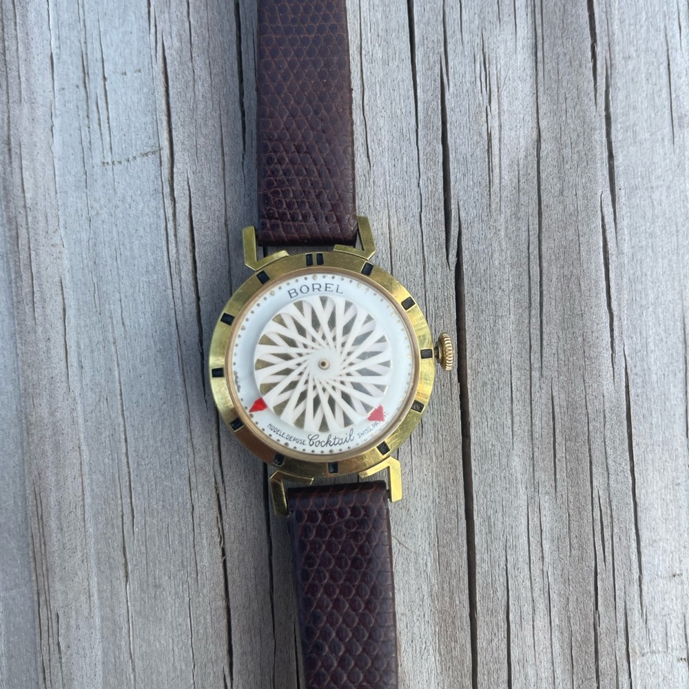 Vintage Gold and Brown Women's Watch